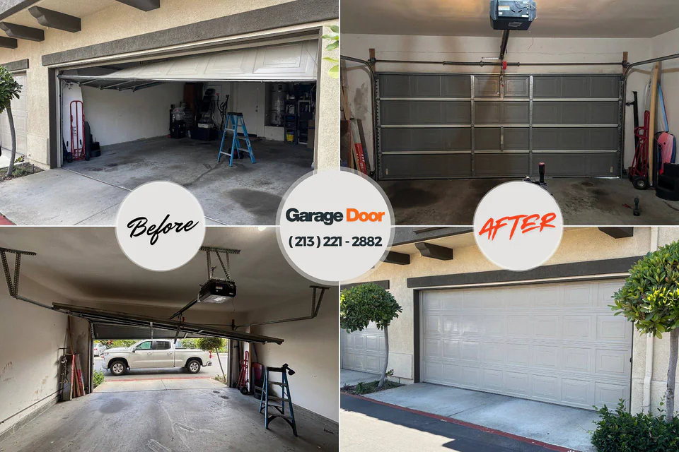 Before and after: garage door repair Gouldtown, NJ